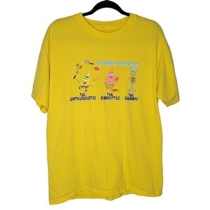Vintage Y2K Spongebob Nickelodeon Viacom Patrick Squidward 2002 Cartoon T-Shirt